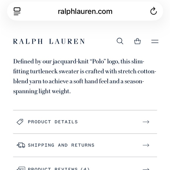 NWT Women’s Polo Ralph Lauren Logo Turtleneck Sweater in hunter navy, size large - Picture 14 of 15